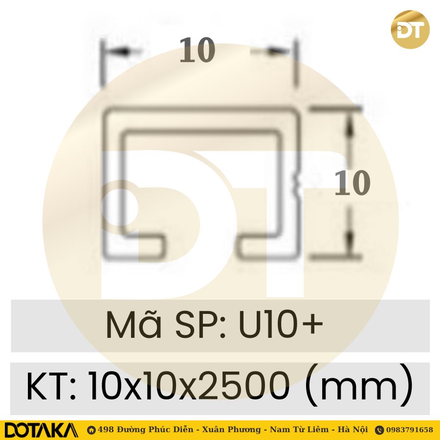 Nẹp U Nhôm – Mã Sản Phẩm U10+